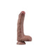 LoveToy - Dubbellaags Siliconen Dildo - 22 cm x Ø 4,2 cm - Bruin-Erotiekvoordeel.nl