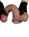 LoveToy - Dubbellaags Siliconen Dildo - 22,5 cm x Ø 4,2 cm - Bruin-Erotiekvoordeel.nl