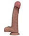 LoveToy - Dubbellaags Siliconen Dildo - 22,5 cm x Ø 4,2 cm - Bruin-Erotiekvoordeel.nl