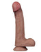 LoveToy - Dubbellaags Siliconen Dildo - 22,5 cm x Ø 4,2 cm - Bruin-Erotiekvoordeel.nl