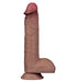 LoveToy - Dubbellaags Siliconen Dildo - 23,5 cm x Ø 4,3 cm - Bruin-Erotiekvoordeel.nl