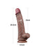 LoveToy - Dubbellaagse Siliconen Dildo - Lengte 29.5 cm - Diameter 5.5 cm - Bruin-Erotiekvoordeel.nl