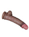 LoveToy - Dubbellaagse Siliconen Dildo - Lengte 29.5 cm - Diameter 5.5 cm - Bruin-Erotiekvoordeel.nl