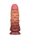 LoveToy - XXL Extreme Dildo met Touw Motief - Lengte 24,5 cm - Bruin/Lichte Huidskleur-Erotiekvoordeel.nl