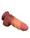 LoveToy - XXL Extreme Dildo met Touw Motief - Lengte 24,5 cm - Bruin/Lichte Huidskleur-Erotiekvoordeel.nl