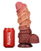 LoveToy - XXL Extreme Dildo met Touw Motief - Lengte 26.5 cm - Bruin/Lichte Huidskleur-Erotiekvoordeel.nl