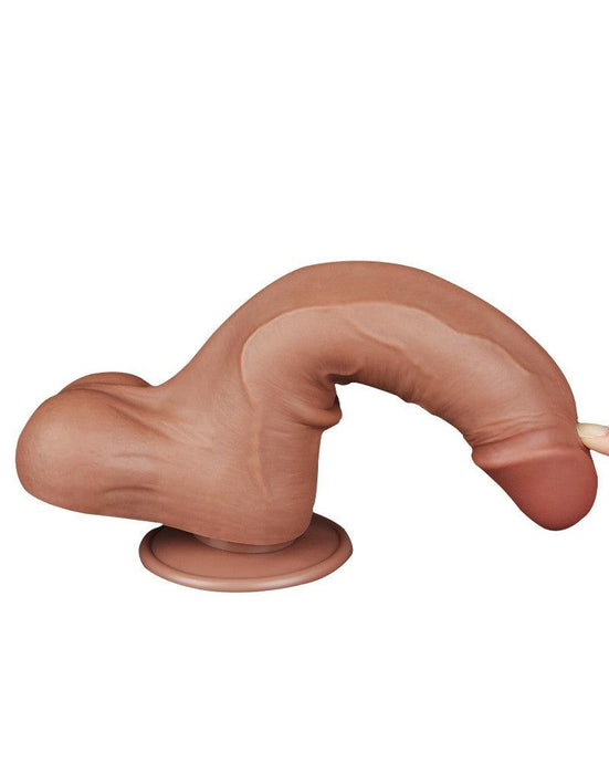 Lovetoy - Dildo Met Sliding Skin Technologie - 22 x 4.3 cm - Verwijderbare Zuignap - Medium Huidskleur-Erotiekvoordeel.nl