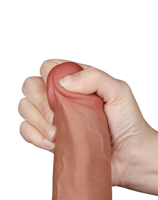 Lovetoy - Dildo Met Sliding Skin Technologie - 22 x 4.3 cm - Verwijderbare Zuignap - Medium Huidskleur-Erotiekvoordeel.nl