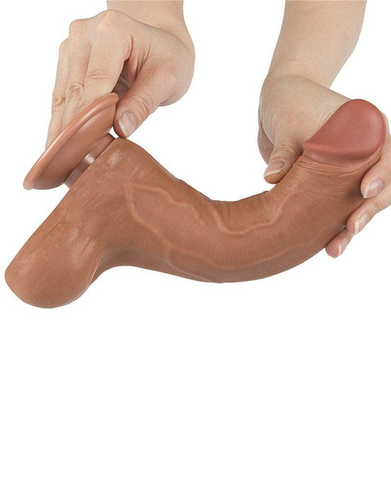 Lovetoy - Dildo Met Sliding Skin Technologie - 22 x 4.3 cm - Verwijderbare Zuignap - Medium Huidskleur-Erotiekvoordeel.nl