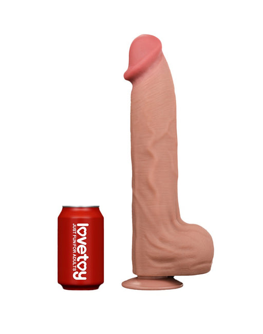 Lovetoy - Dildo Met Sliding Skin Technologie - 36 x 6.6 cm - Lichte Huidskleur-Erotiekvoordeel.nl