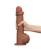 Lovetoy - Dildo - Sliding Skin Dildo - Lengte 29 cm - Bruin-Erotiekvoordeel.nl