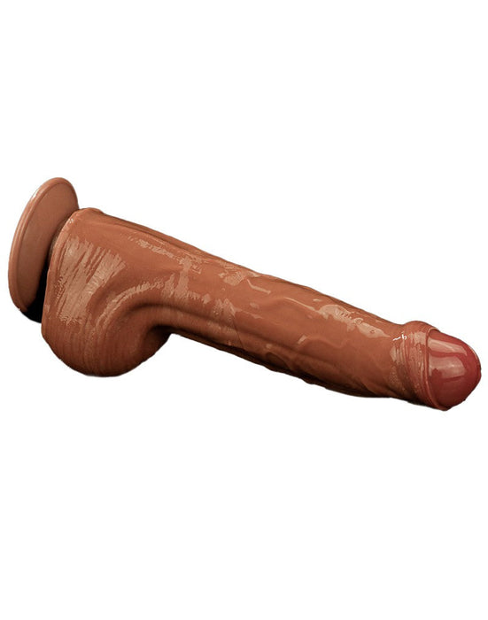 Lovetoy - Dildo - Sliding Skin Dildo - Lengte 29 cm - Bruin-Erotiekvoordeel.nl