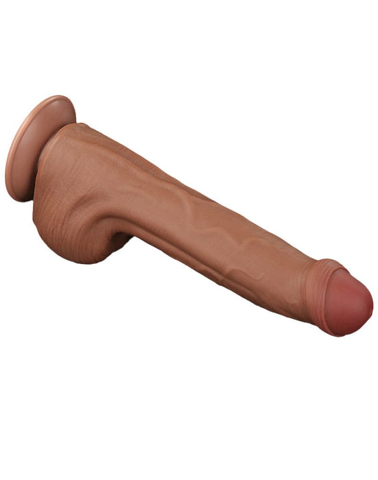 Lovetoy - Dildo - Sliding Skin Dildo - Lengte 29 cm - Bruin-Erotiekvoordeel.nl