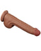 Lovetoy - Dildo - Sliding Skin Dildo - Lengte 29 cm - Bruin-Erotiekvoordeel.nl