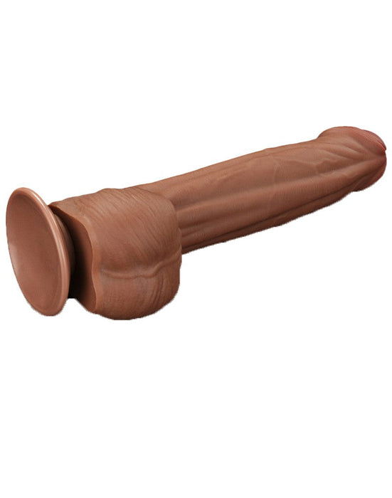 Lovetoy - Dildo - Sliding Skin Dildo - Lengte 29 cm - Bruin-Erotiekvoordeel.nl