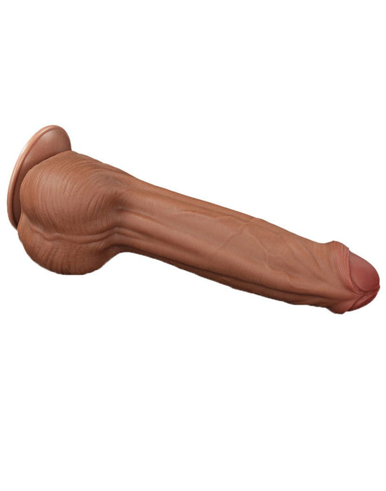 Lovetoy - Dildo - Sliding Skin Dildo - Lengte 29 cm - Bruin-Erotiekvoordeel.nl