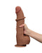 Lovetoy - Dildo - Sliding Skin Dildo - Lengte 31 cm - Bruin-Erotiekvoordeel.nl