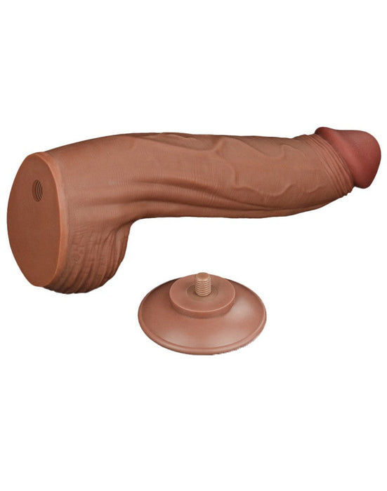 Lovetoy - Dildo - Sliding Skin Dildo - Lengte 31 cm - Bruin-Erotiekvoordeel.nl