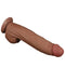 Lovetoy - Dildo - Sliding Skin Dildo - Lengte 31 cm - Bruin-Erotiekvoordeel.nl