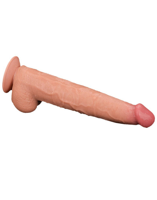 Lovetoy - Dildo - Sliding Skin Dildo - Lengte 34 cm - Lichte Huidskleur-Erotiekvoordeel.nl