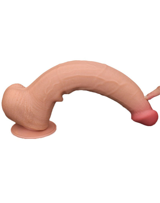 Lovetoy - Dildo - Sliding Skin Dildo - Lengte 34 cm - Lichte Huidskleur-Erotiekvoordeel.nl