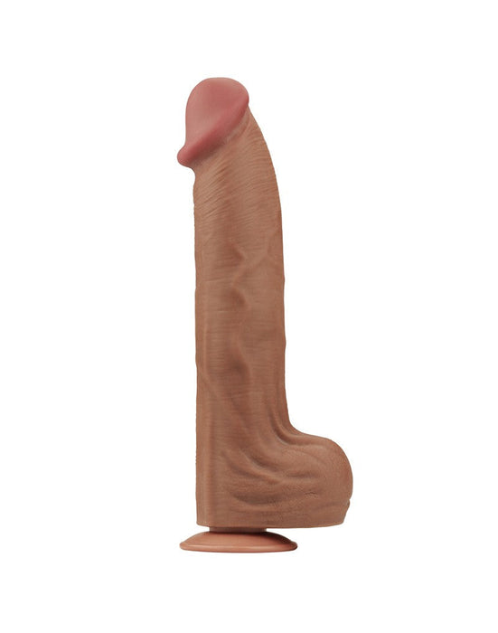 Lovetoy - Dildo - Sliding Skin Dildo - Lengte 36 cm - Bruin-Erotiekvoordeel.nl