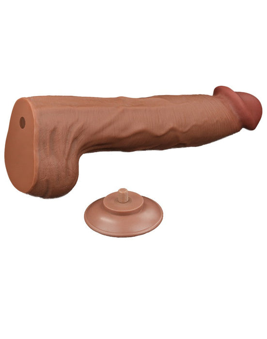 Lovetoy - Dildo - Sliding Skin Dildo - Lengte 36 cm - Bruin-Erotiekvoordeel.nl