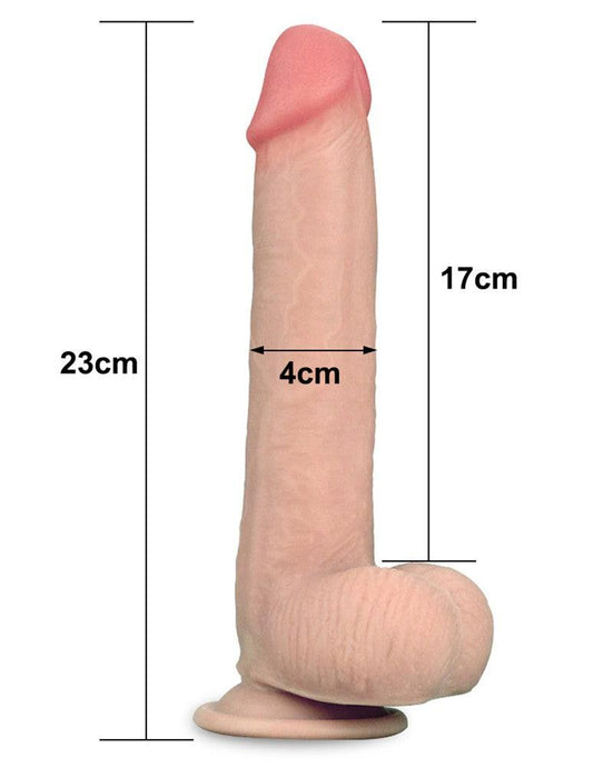 Lovetoy - Dildo Met glijdende huid 23 x 4 cm - Lichte Huidskleur-Erotiekvoordeel.nl