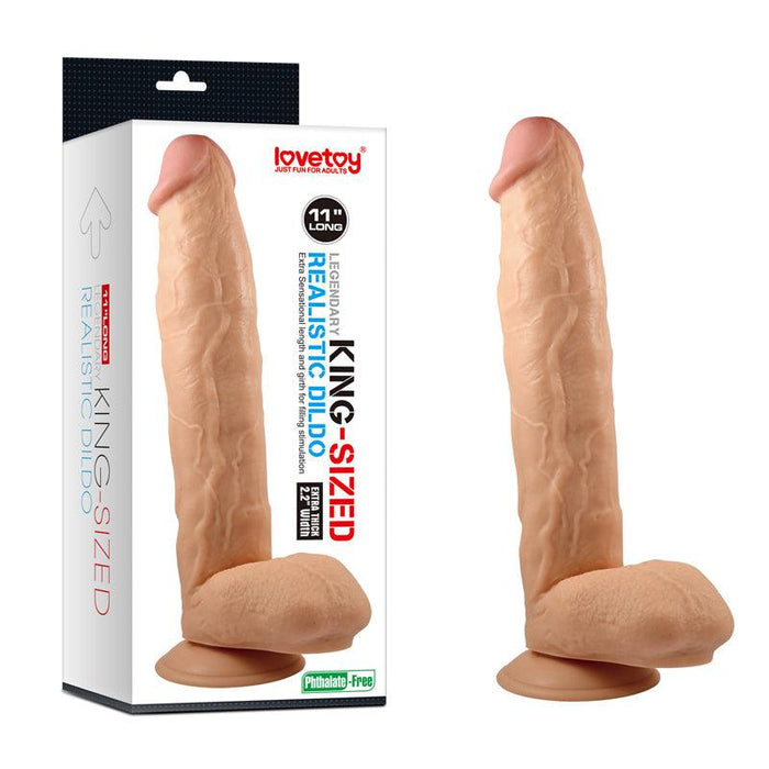 Lovetoy - King Sized Legendary Realistic Dildo 11" - Grote Dildo Van 28 cm - Lichte Huidskleur-Erotiekvoordeel.nl