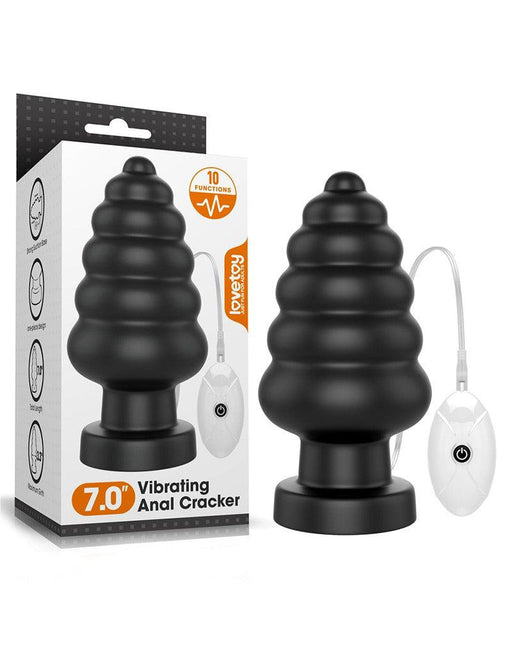 Lovetoy - King Size Vibrerende Buttplug - Anal Cracker - 18 cm - Zwart-Erotiekvoordeel.nl