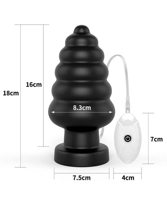 Lovetoy - King Size Vibrerende Buttplug - Anal Cracker - 18 cm - Zwart-Erotiekvoordeel.nl