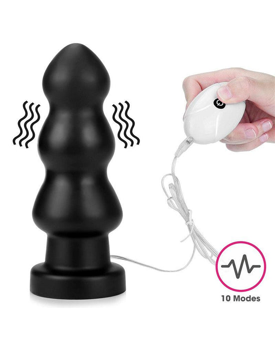 Lovetoy - King Size Vibrerende Buttplug Anal Rigger 20 cm - Zwart-Erotiekvoordeel.nl