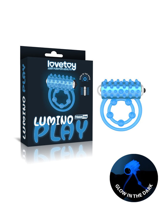 Lovetoy - Lumino Play - Vibrerende Cockring Met Nopjes- Glow In The dark-Erotiekvoordeel.nl