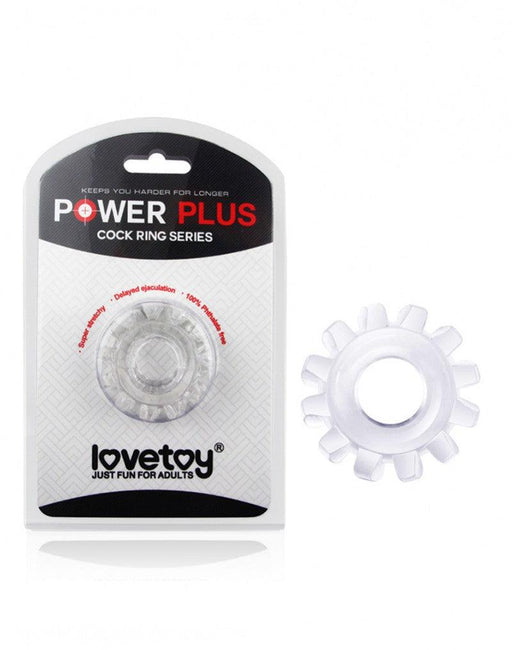 Lovetoy - Powerplus Flexibele Cockring Tandwiel Groot - Transparant-Erotiekvoordeel.nl