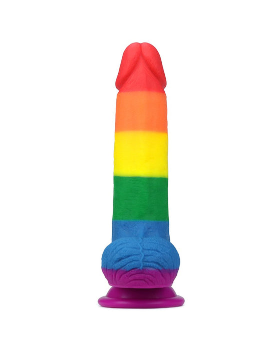 Lovetoy - Rainbow Pride Dildo met Scrotum 19.5 cm-Erotiekvoordeel.nl