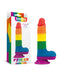 Lovetoy - Rainbow Pride Dildo met Scrotum 19.5 cm-Erotiekvoordeel.nl