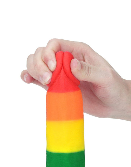 Lovetoy - Rainbow Pride Dildo met Scrotum 19.5 cm-Erotiekvoordeel.nl