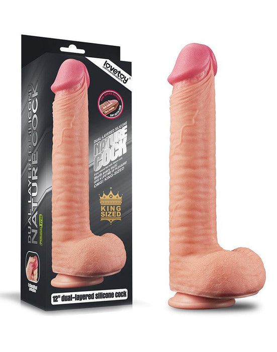 Lovetoy - Realistische XXL Dildo 30.5 cm - Lichte Huidskleur-Erotiekvoordeel.nl