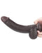 Lovetoy - Realistische XXL Dildo Met Zuignap 23 x 4 cm - Bruin-Erotiekvoordeel.nl