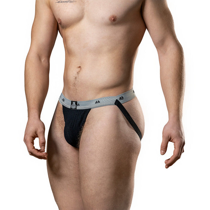 MM - Original Jock Collection - Jockstrap - Tailleband 2,5 cm - Zwart/Grijs-Erotiekvoordeel.nl