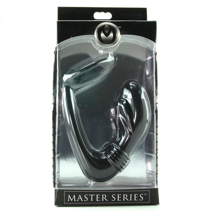 Master Series - Cobra - Siliconen P-Spot Massager en Cockring - Zwart-Erotiekvoordeel.nl