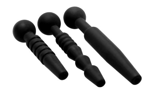 Master Series - Dark Rods - Siliconen Penis Plug Set - 3 stuks-Erotiekvoordeel.nl