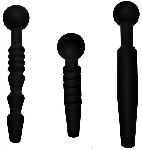 Master Series - Dark Rods - Siliconen Penis Plug Set - 3 stuks-Erotiekvoordeel.nl