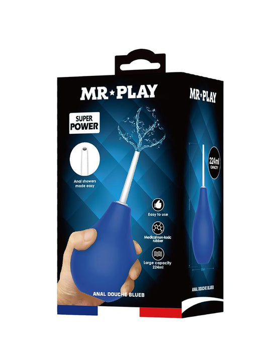 Mr. Play - Anaal Douche - Handzaam Model - Smalle Canule - Blauw-Erotiekvoordeel.nl