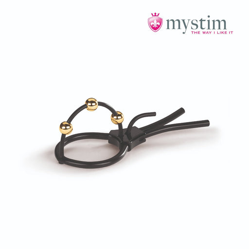 Mystim - Electrosex - Pearly Pete - Corona Strap With Golden Balls-Erotiekvoordeel.nl