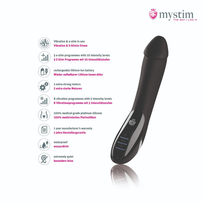 Mystim - Electrosex - Tickling Truman - E-stim Vibrator - Black-Erotiekvoordeel.nl