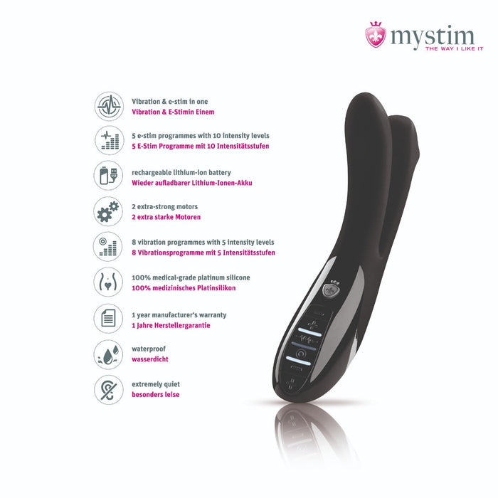 Mystim - Electrosex - Tingling Aparte - E-stim Vibrator - Black-Erotiekvoordeel.nl