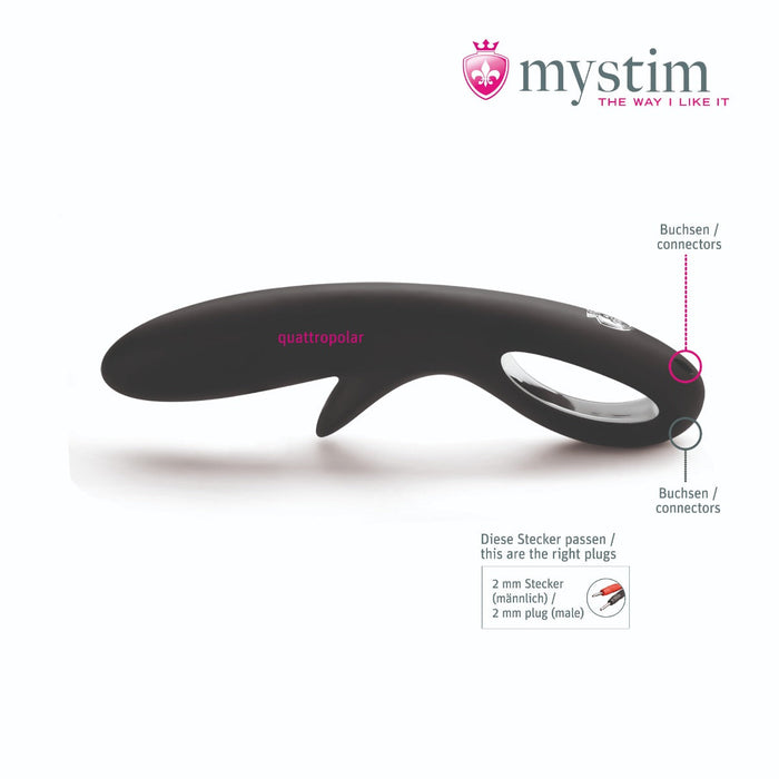 Mystim - Electrosex - Tingly Timmy - E-Stim Dildo - Black-Erotiekvoordeel.nl