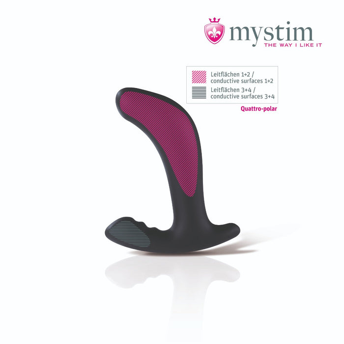 Mystim - Electrosex - Twisting Tom - Quatropolar E-stim Prostaat Buttplug - Zwart-Erotiekvoordeel.nl