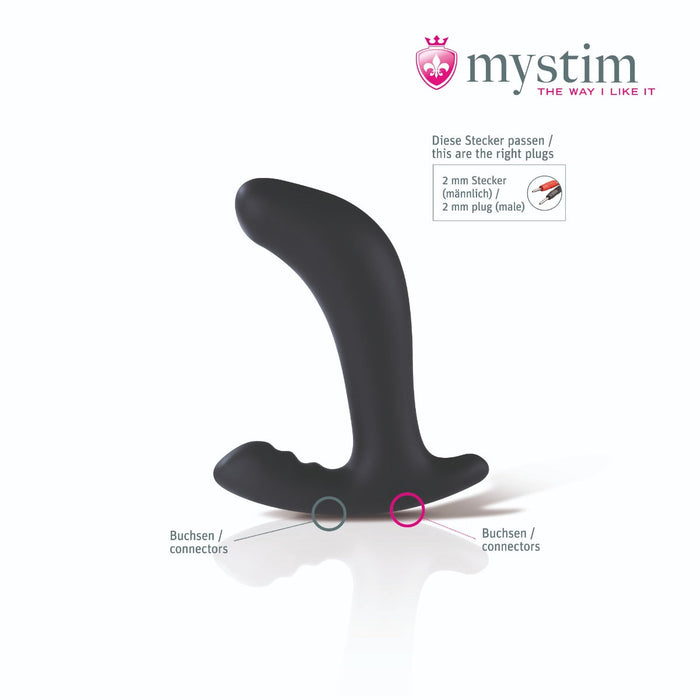 Mystim - Electrosex - Twisting Tom - Quatropolar E-stim Prostaat Buttplug - Zwart-Erotiekvoordeel.nl